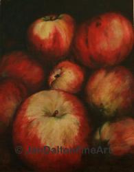 Oil painting Apples Fruit Havest Jan Dalton Fine Art