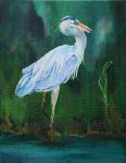 Original Acrylic Painting Great Blue Heron