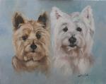 Custom Oil Painting Pet Portrait Westie Carin Terriers