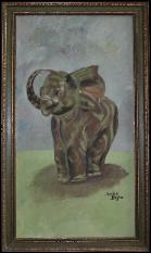 Elephant Oil Original Painting by Jan Dalton Age 10